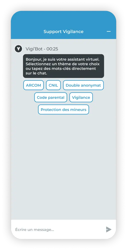 Ecran mobile avec un chatbot